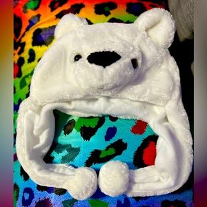 White bear face hat - New no tags